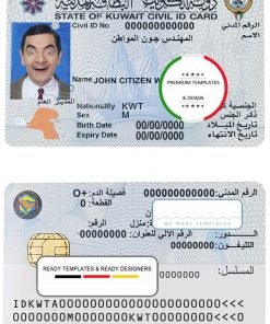 Kuwait ID template in PSD format