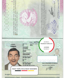 Nepal passport template in PSD format, fully editable
