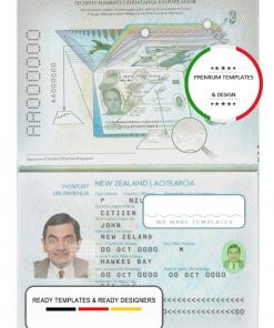 New Zealand passport template in PSD format, fully editable (2005 – present)