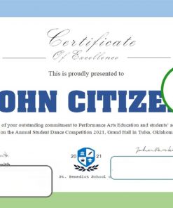 USA Dance certificate template in Word and PDF format