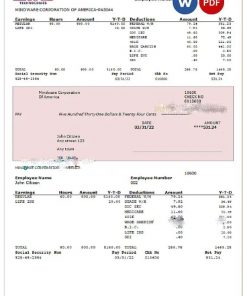 USA software company employee sheet template in Word and PDF format