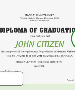 USA Diploma certificate template in Word and PDF format