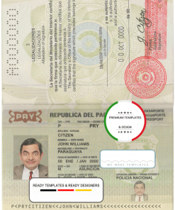 Paraguay passport template in PSD format