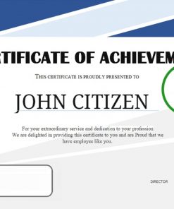 USA Employee Thank You Achievement certificate template in Word and PDF format