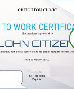 USA Fit to Work certificate template in Word and PDF format