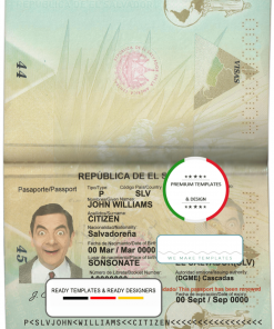 Salvador passport template in PSD format, fully editable