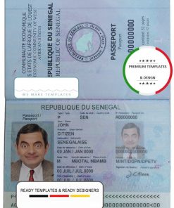 Senegal passport template in PSD format, fully editable