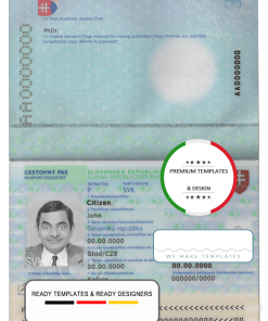 Slovakia passport template in PSD format, fully editable