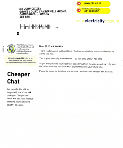 Indonesia PLN electricity utility bill template, fully editable in PSD format