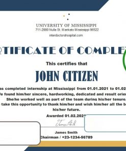 USA Internship certificate template in Word and PDF format