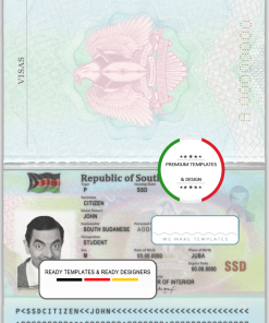 South Sudan passport template in PSD format