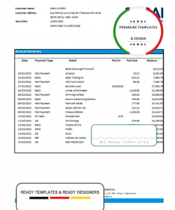 Cabo Verde Banco Africano de Investimentos bank statement Excel and PDF template (AutoSum)