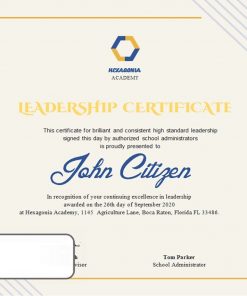 USA Leadership certificate template in Word and PDF format