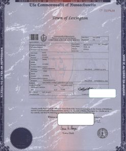 USA Massachusetts state birth certificate template in PSD format, fully editable