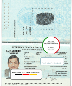 Timor-Leste passport template in PSD format, fully editable