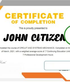 USA Mechanic certificate template in Word and PDF format