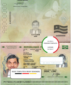 Togo passport template in PSD format
