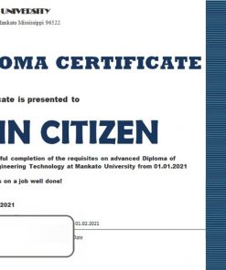 USA Mechanical Diploma certificate template in Word and PDF format