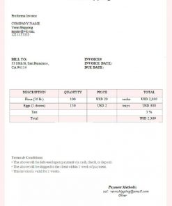 USA Venn Shipping invoice template in Word and PDF format, fully editable