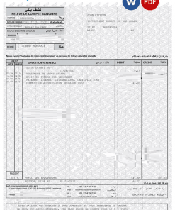 Morocco CIH bank statement Word and PDF template