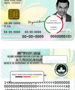 Macau ID template in PSD format, with all fonts
