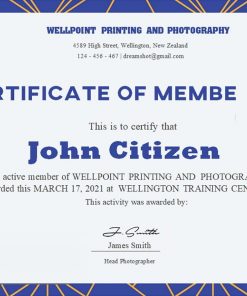 USA Membership certificate template in Word and PDF format