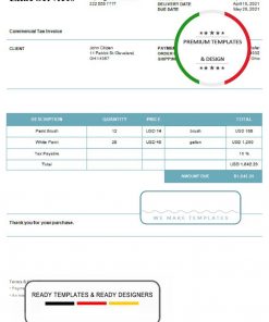 USA Lilac Services invoice template in Word and PDF format, fully editable