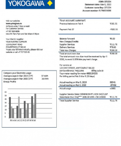 Kazakhstan Yokogawa Electric Kazakhstan utility bill template in Word and PDF format (.doc and .pdf)