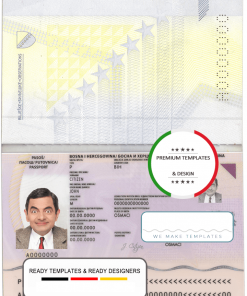 Bosnia and Herzegovina passport template in PSD format