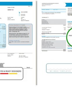 USA COX utility bill template in Word and PDF format