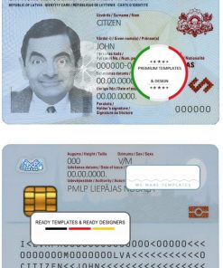 Lithuania (Litva) residence permit card template in PSD format, fully editable (2012 - 2020)