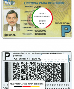 Bolivia driving license template in PSD format, fully editable
