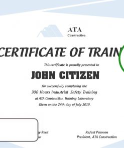 USA Safety Training certificate template in Word and PDF format