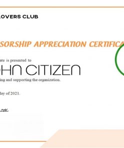 USA Sponsorship Appreciation certificate template in Word and PDF format