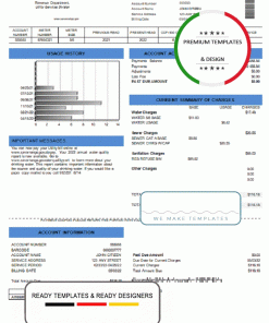USA Georgia Savannah utility bill template in Word and PDF format
