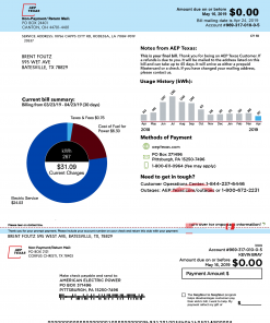 Ohio Electricity Utility Bill – US Proof of Address