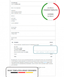 Ireland Shutterstock invoice template in Word and PDF format, fully editable