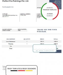 USA Perfect Pro Paintings Pvt. Ltd. invoice template in Word and PDF format, fully editable