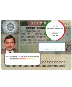 France Schengen Visa template in PSD format, fully editable