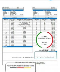 USA Intel invoice template in Word and PDF format, fully editable