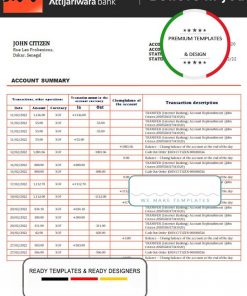 Senegal Attijariwafa bank statement template in Word and PDF format