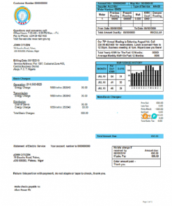 Nigeria Nigerian Electricity Regulatory Commission electricity utility bill template in Word and PDF format