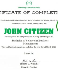 USA University Completion certificate template in Word and PDF format