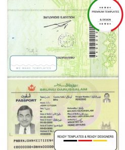 Brunei passport template in PSD format, fully editable