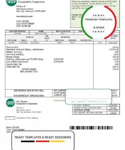 USA Arkansas C & L Electric Cooperative Corporation utility bill template in Word and PDF format