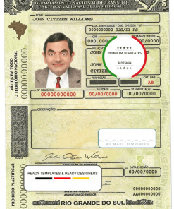 Brazil (Rio Grande do Sul) driving license template in PSD format