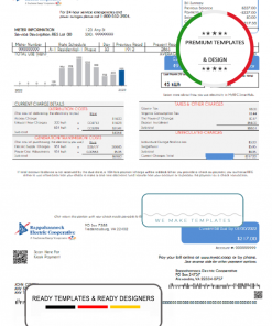 USA Rappahannock Electric Cooperative utility bill template in Word and PDF format