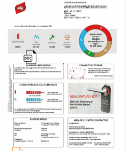 Portugal EDP utility bill template in Word and PDF format, good for address prove