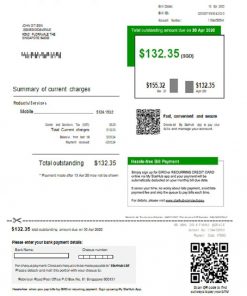 Singapore StarHub utility bill template in Word and PDF format
