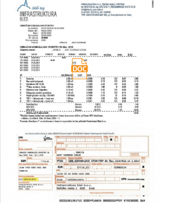 Slovenia Infrastruktura Bled utility bill template in Word and PDF format (.doc and .pdf)